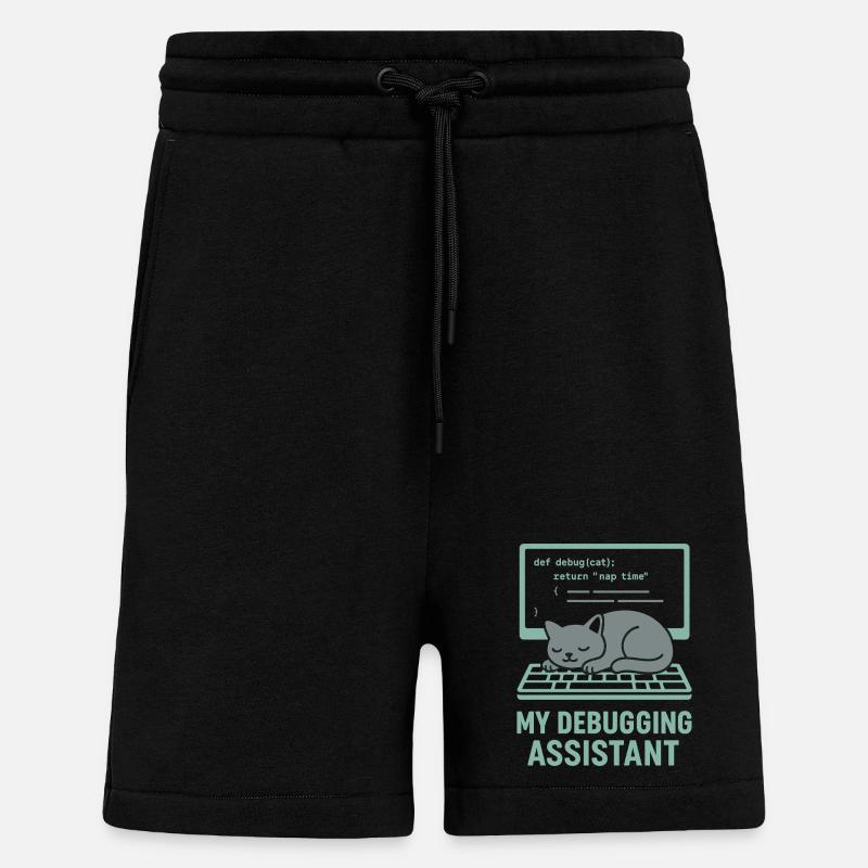 Mein Debugging Assistent Katze - Shorts - made by SPREAD - SOLID BLACK