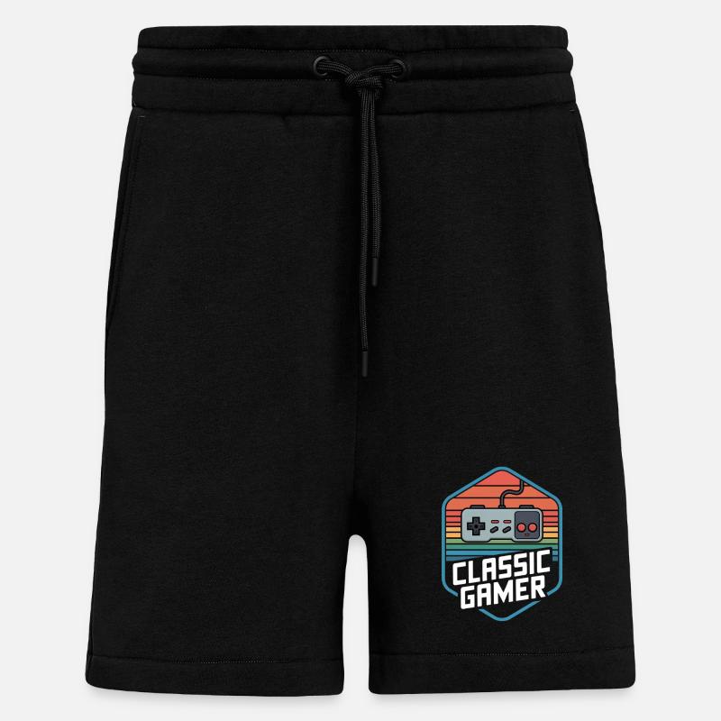 Classic Gamer Retro Controller Nostalgia - Shorts - made by SPREAD - SOLID BLACK