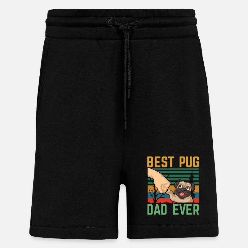 Bester Mops-Papa aller Zeiten - Shorts - made by SPREAD - SOLID BLACK
