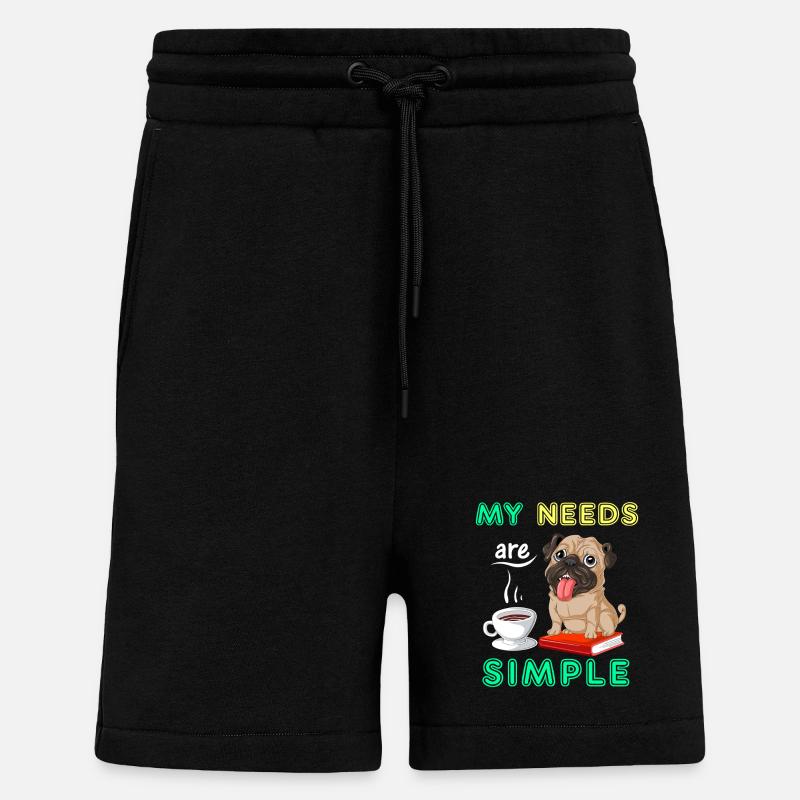 Mops Bücher Kaffeeshirt - Shorts - made by SPREAD - SOLID BLACK