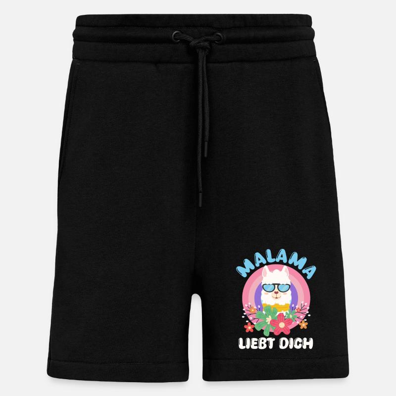 Bientôt maman MALAMA T'AIME Drôle - Short bio décontracté fabriqué en UE - SOLID BLACK