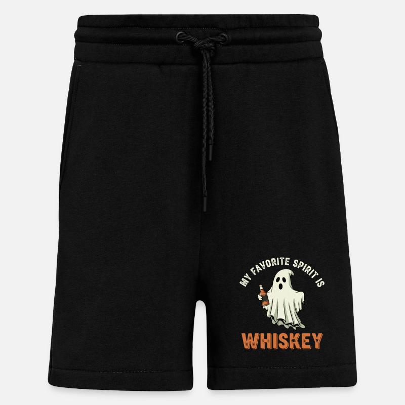 Geist mit Whiskey Flasche - Shorts - made by SPREAD - SOLID BLACK