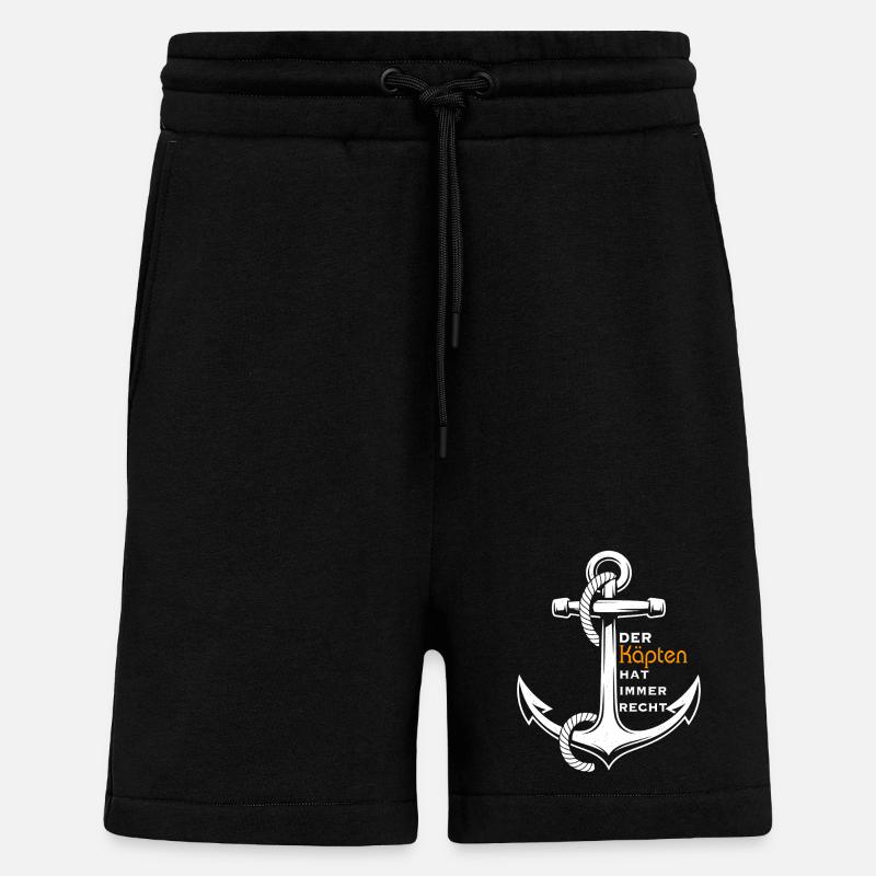 Le capitaine a toujours raison - Short bio décontracté fabriqué en UE - SOLID BLACK