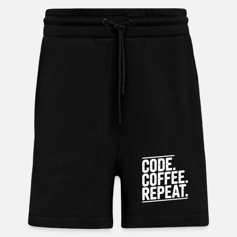 Code Coffee Repeat - Shorts - made by SPREAD - SOLID BLACK