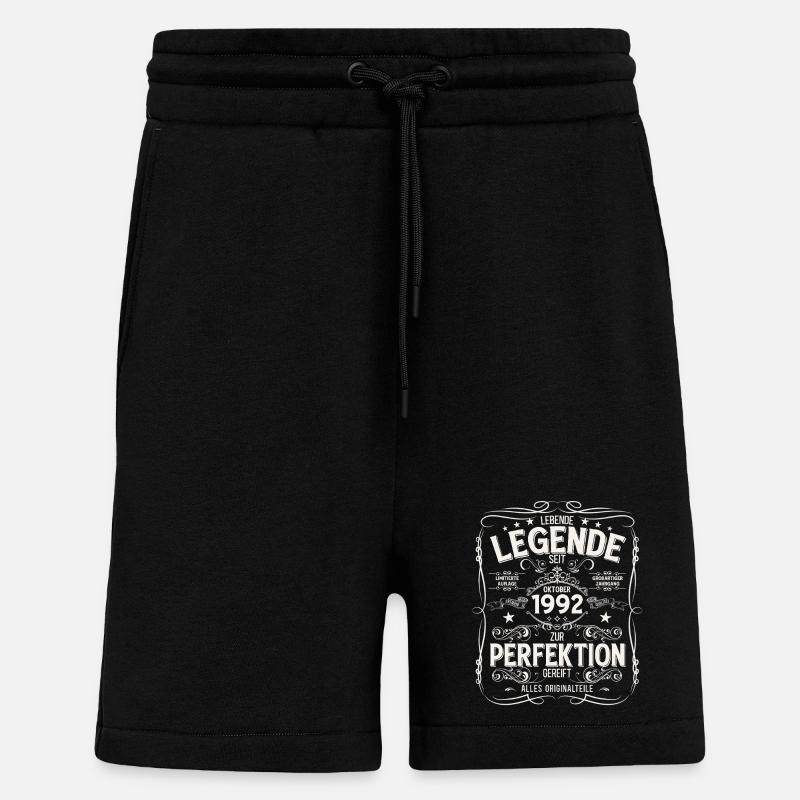 33e anniversaire Original octobre 1992 - Short bio décontracté fabriqué en UE - SOLID BLACK