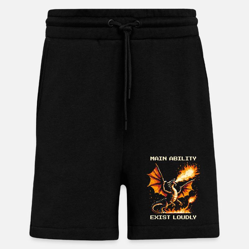 Main Ability: Exist Loud | Dragon - Shorts - made by SPREAD - SOLID BLACK