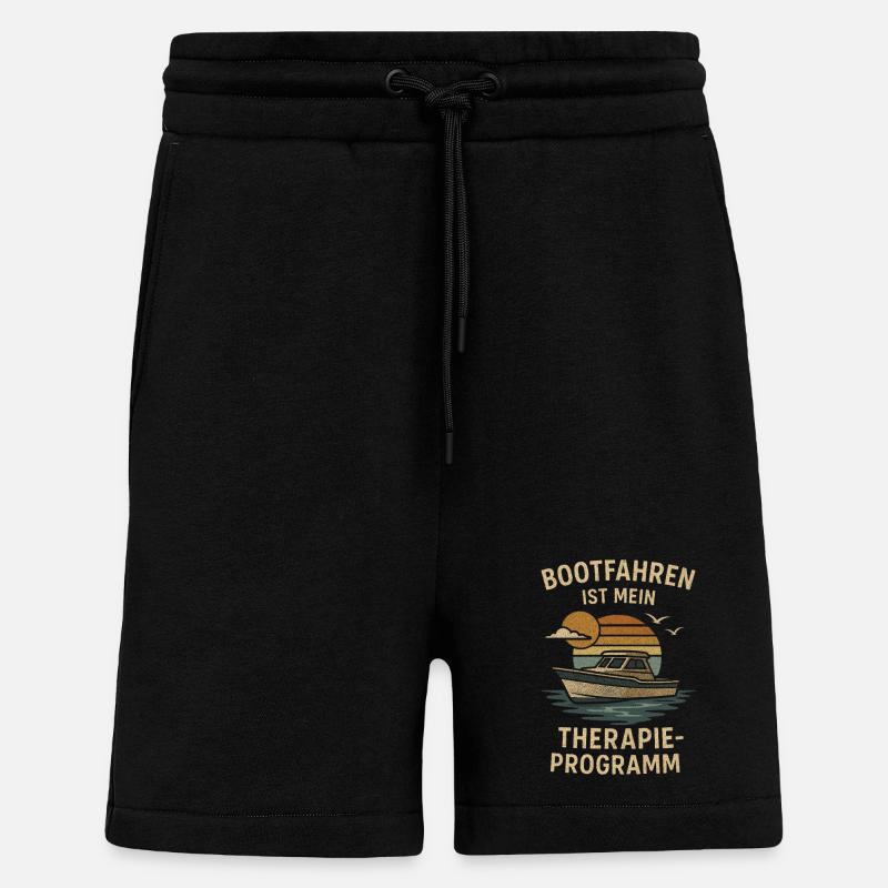 Boating is my therapy program - Shorts - made by SPREAD - SOLID BLACK
