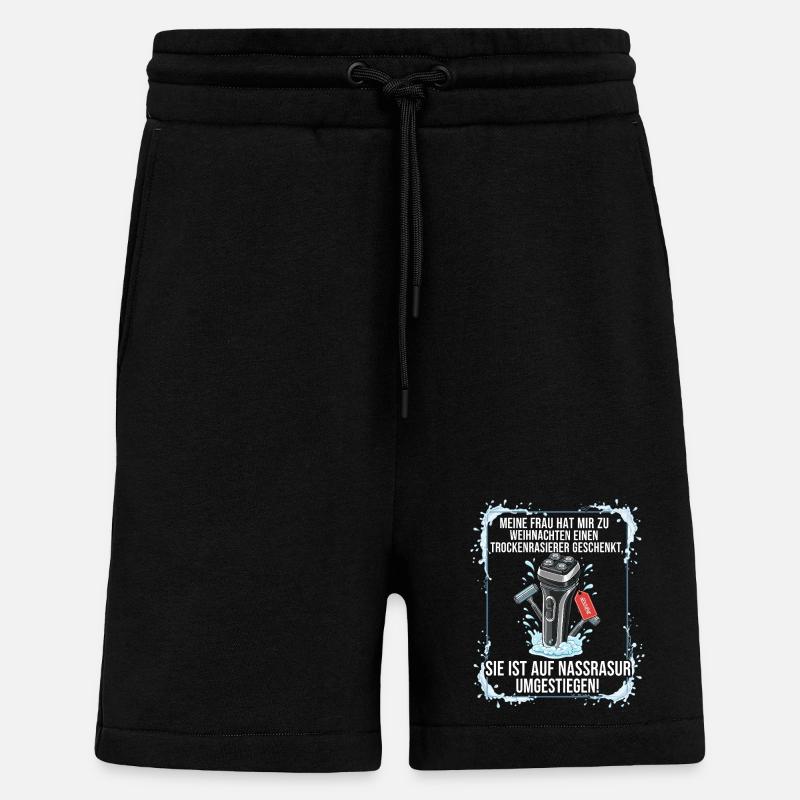Cadeau de rasoir à sec - Short bio décontracté fabriqué en UE - SOLID BLACK