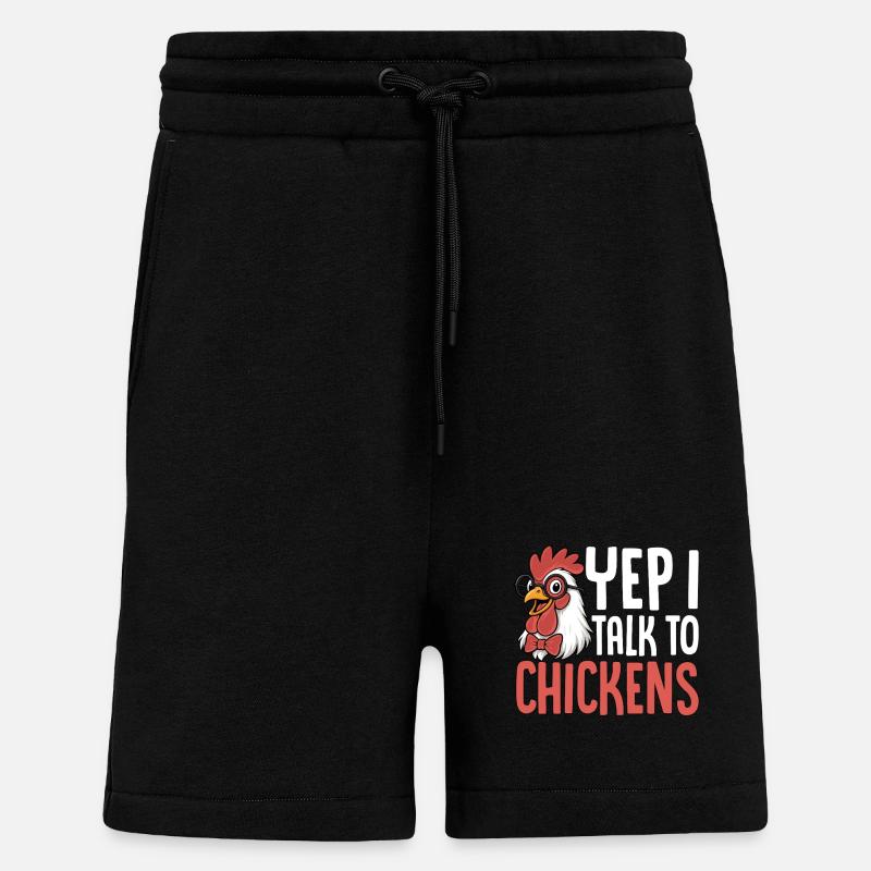 Ich rede mit Hühnern Spruch - Shorts - made by SPREAD - SOLID BLACK