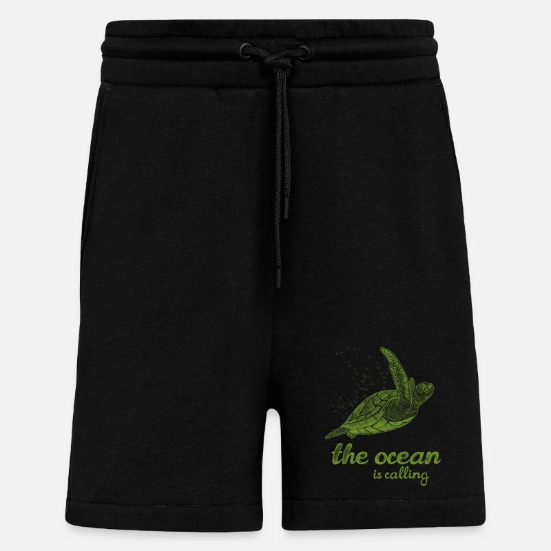 The Ocean Is Calling - Turtle - Shorts - made by SPREAD - SOLID BLACK