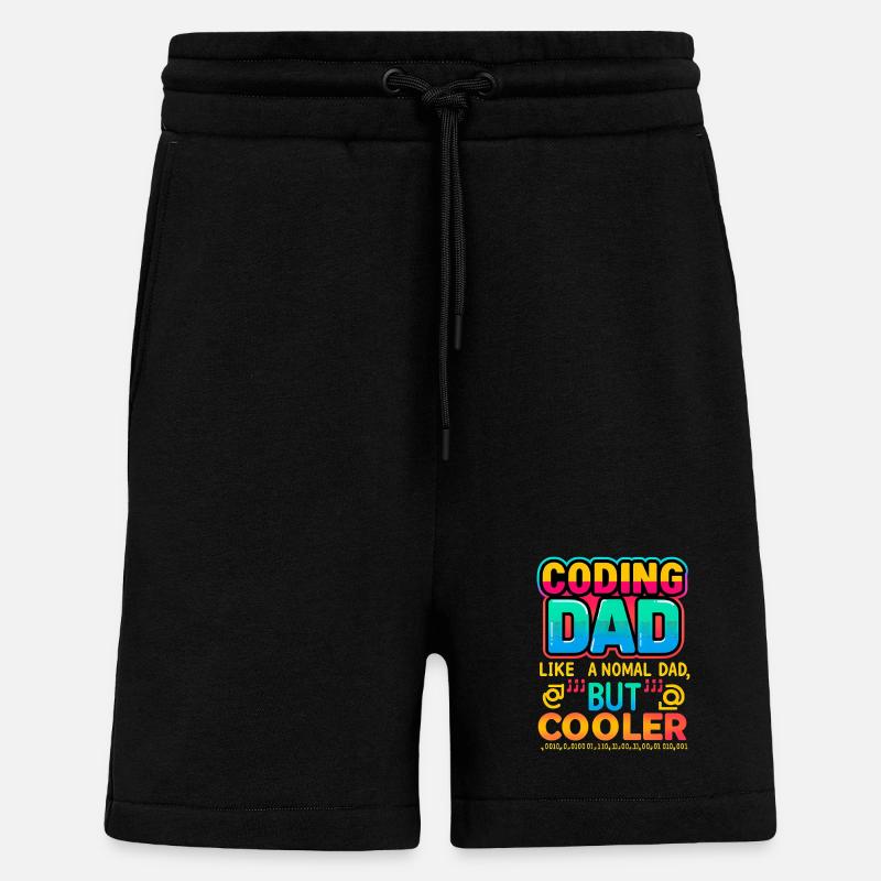 Codage Papa Cooler, Programmeur - Short bio décontracté fabriqué en UE - SOLID BLACK