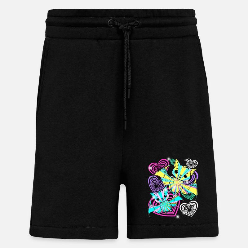 Retro Fledermäuse Halloween Kinder - Shorts - made by SPREAD - SOLID BLACK