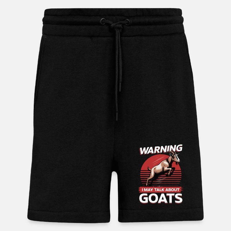 Drôle d’animal de la ferme chèvre - Short bio décontracté fabriqué en UE - SOLID BLACK