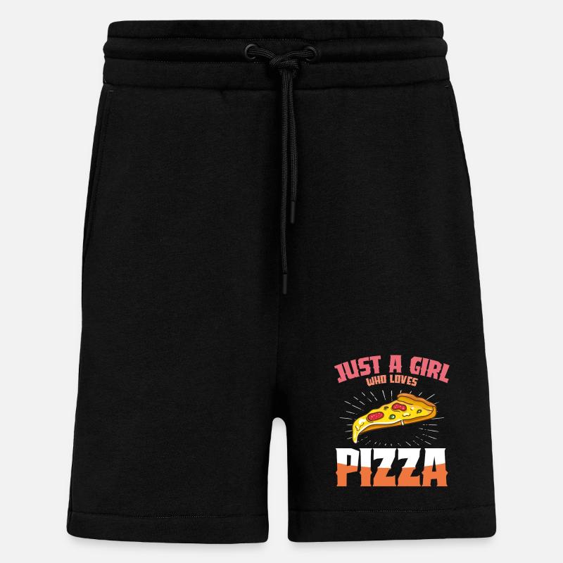 Pizza Liebe Mädchen Design - Shorts - made by SPREAD - SOLID BLACK