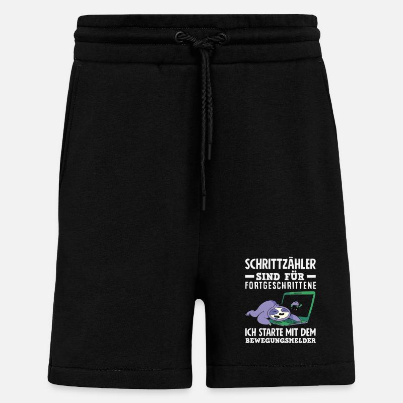 Podomètre? J’utilise le détecteur de mouvement - Short bio décontracté fabriqué en UE - SOLID BLACK