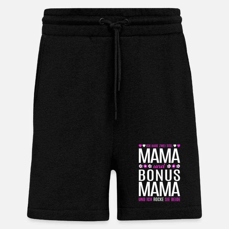 Mama Bonus Mama Stiefmutter Muttertag Geschenk - Shorts - made by SPREAD - SOLID BLACK