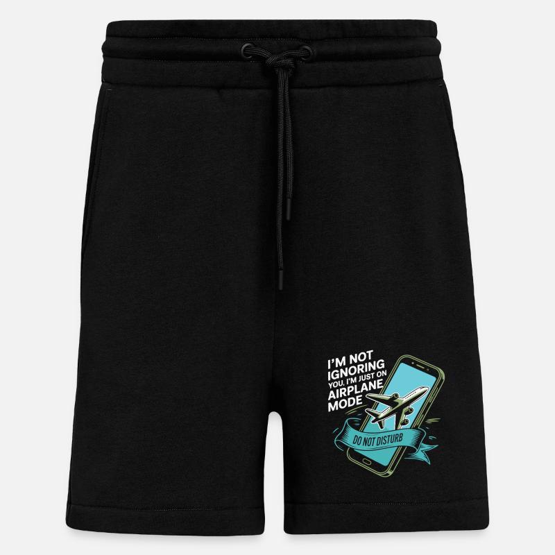 Flugmodus Humor Illustration - Shorts - made by SPREAD - SOLID BLACK