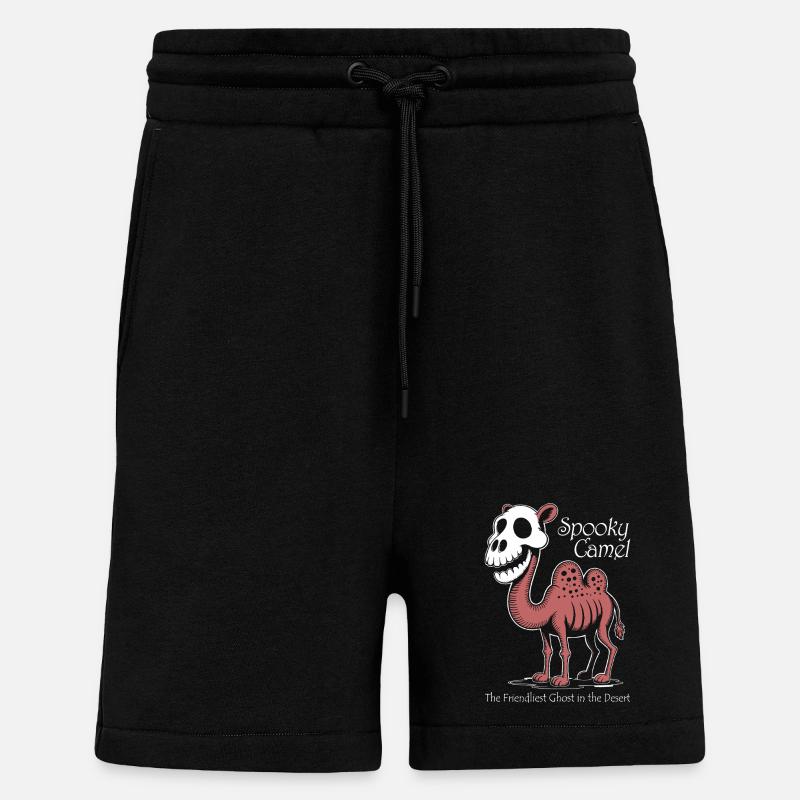 Spooky Camel Ghost in Desert - Shorts - made by SPREAD - SOLID BLACK