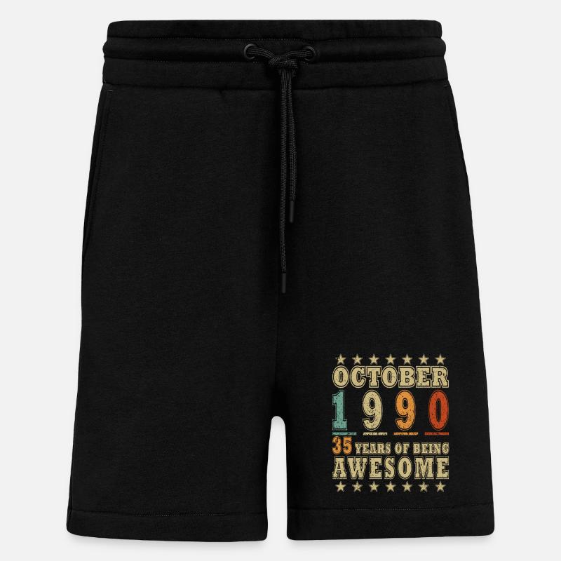 35e anniversaire Légende Octobre 1990 - Short bio décontracté fabriqué en UE - SOLID BLACK