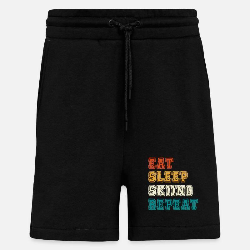 Manger Dormir Répéter le ski - Short bio décontracté fabriqué en UE - SOLID BLACK