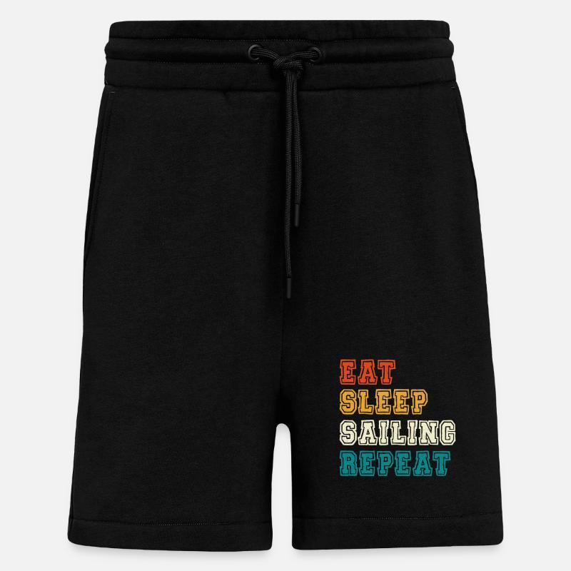 Manger dormir Naviguer Répéter - Short bio décontracté fabriqué en UE - SOLID BLACK