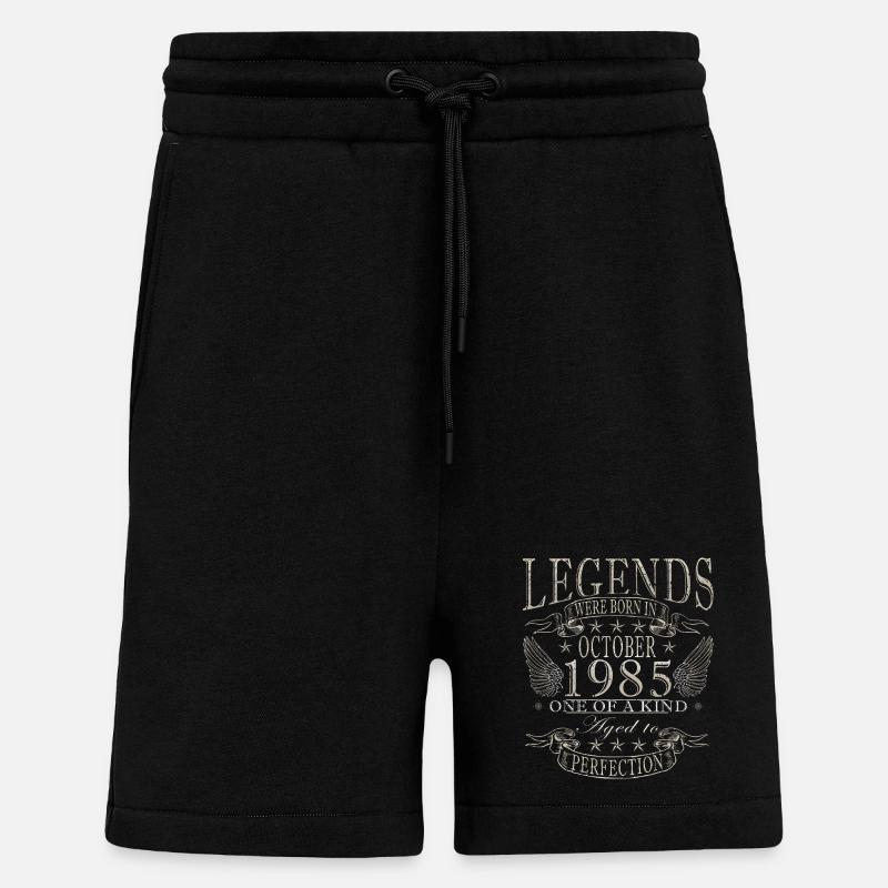40th Birthday Legend October 1985 - Shorts - made by SPREAD - SOLID BLACK