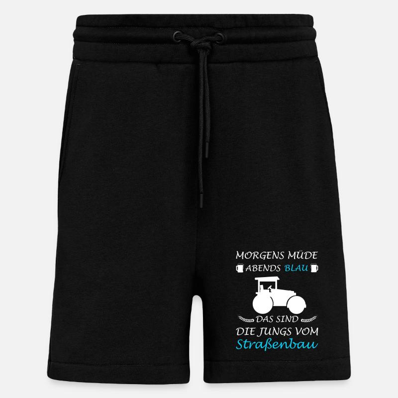 Straßenbau Straßenbauer Bauarbeiter - Shorts - made by SPREAD - SOLID BLACK