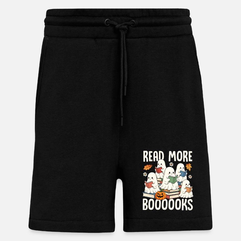 Reading Ghosts Halloween Books - Shorts - made by SPREAD - SOLID BLACK