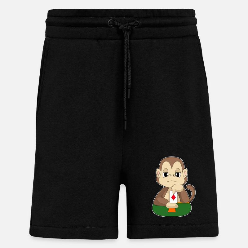Monkey Poker Poker Card Game - Shorts - made by SPREAD - SOLID BLACK