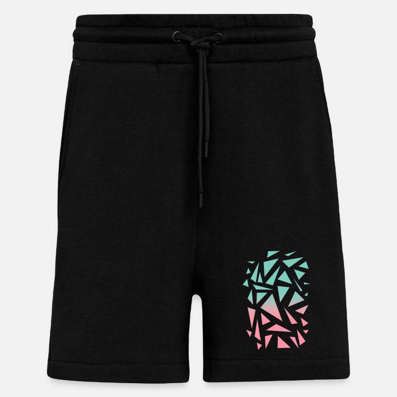Triangle Pattern - Turquoise Pink - Shorts - made by SPREAD - SOLID BLACK