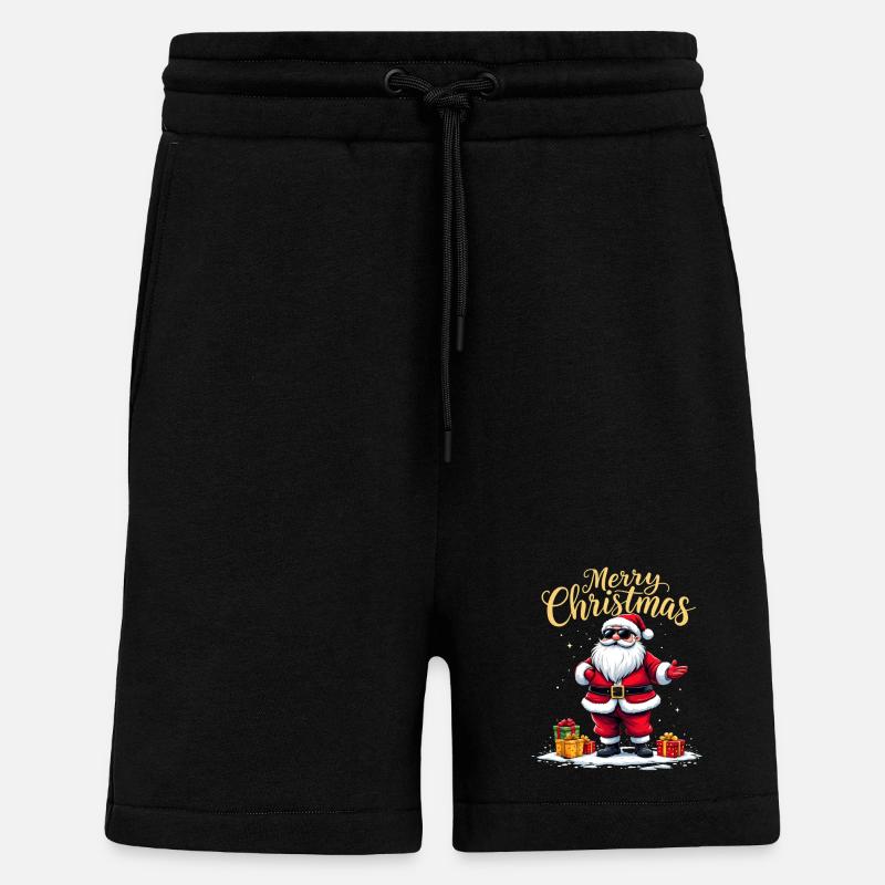 Merry Christmas Weihnachtsmann Mit Geschenken - Shorts - made by SPREAD - SOLID BLACK