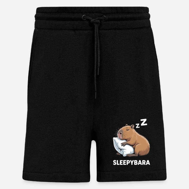 Sleepybara Capybara Sleeping - Shorts - made by SPREAD - SOLID BLACK