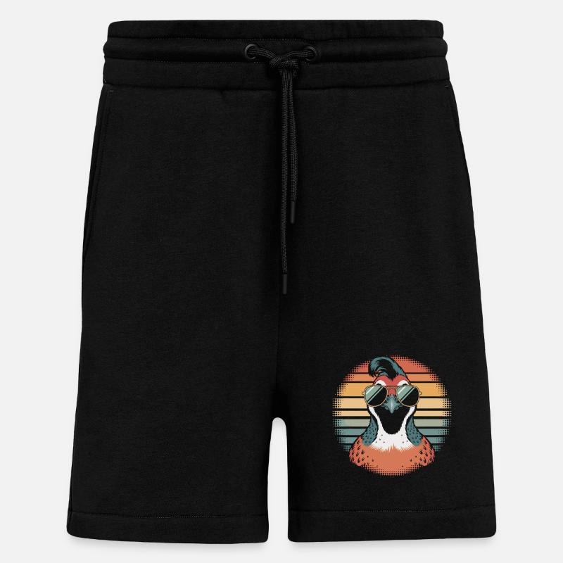 Caille qui murmure à l’oreille - Short bio décontracté fabriqué en UE - SOLID BLACK