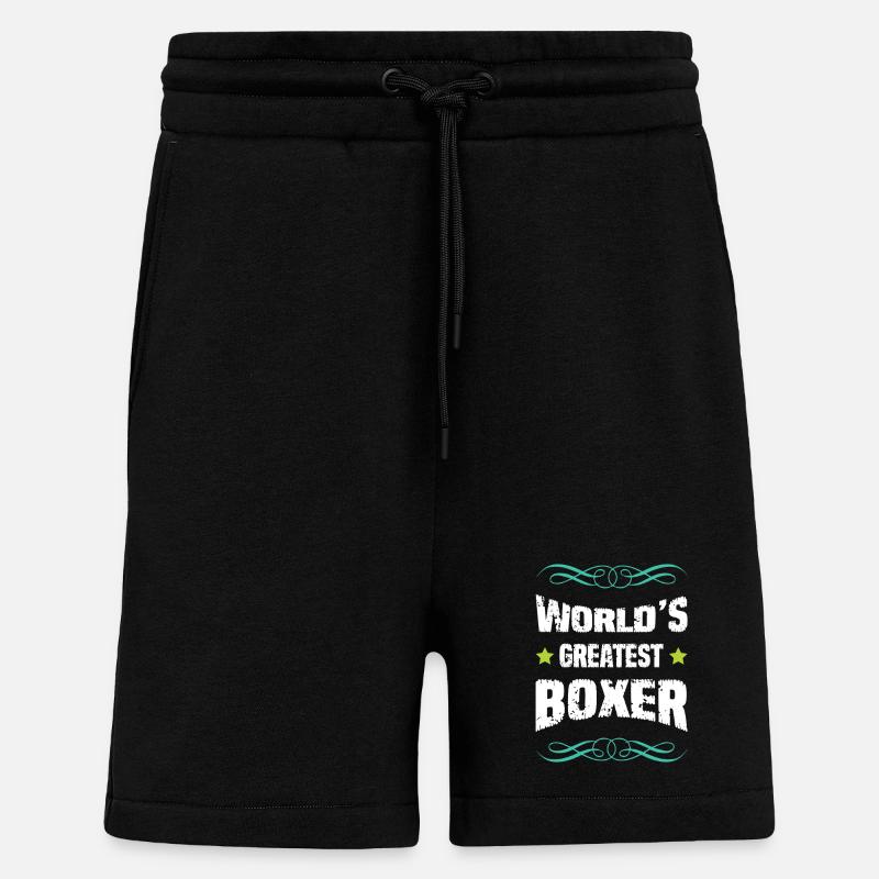 Le plus grand boxeur du monde - Short bio décontracté fabriqué en UE - SOLID BLACK