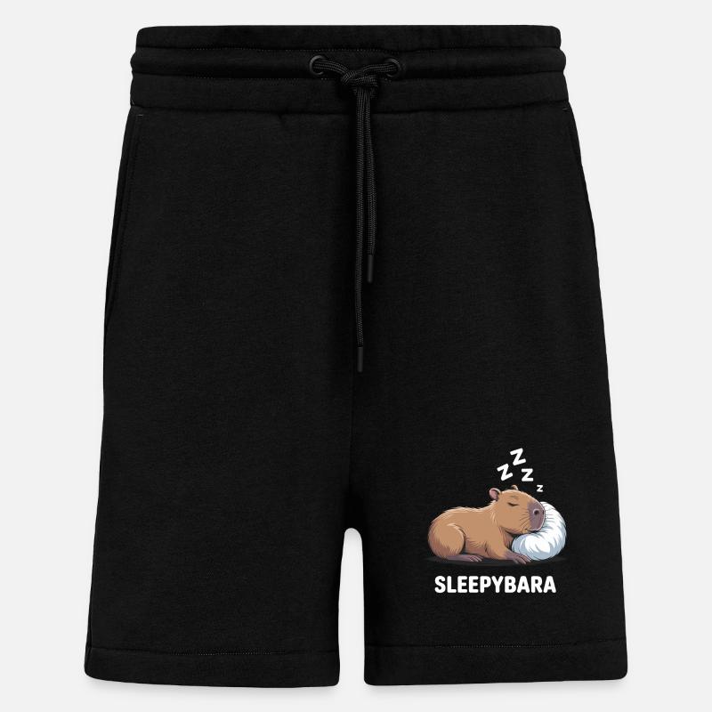 Sleepybara Capybara Sleeping - Shorts - made by SPREAD - SOLID BLACK