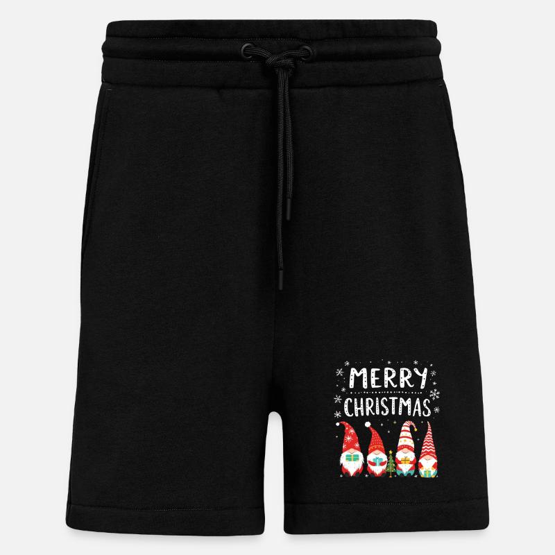 Joyeux Noël Gnome de Noël - Short bio décontracté fabriqué en UE - SOLID BLACK