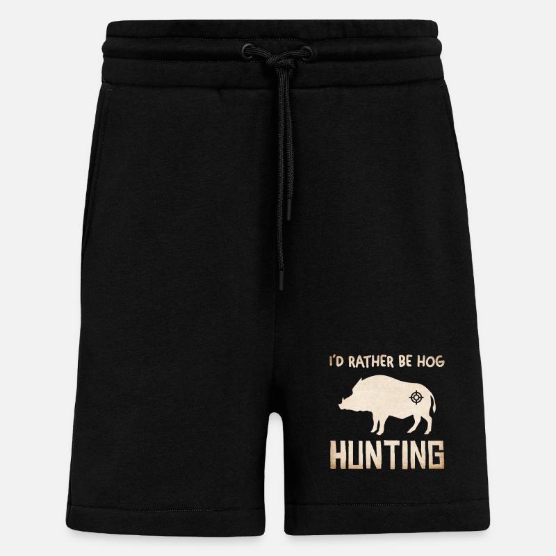 Wildschwein Jagd Silhouette - Shorts - made by SPREAD - SOLID BLACK