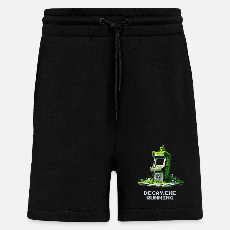 Verfall.exe running | Retro Arcade Dystopia - Shorts - made by SPREAD - SOLID BLACK