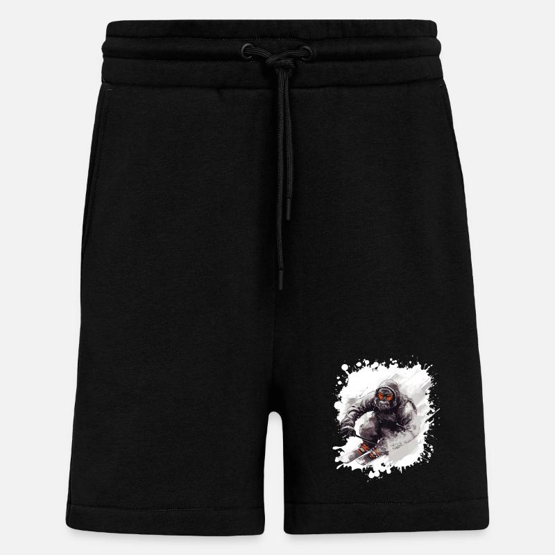 Gorilla Ski Skiing - Shorts - made by SPREAD - SOLID BLACK