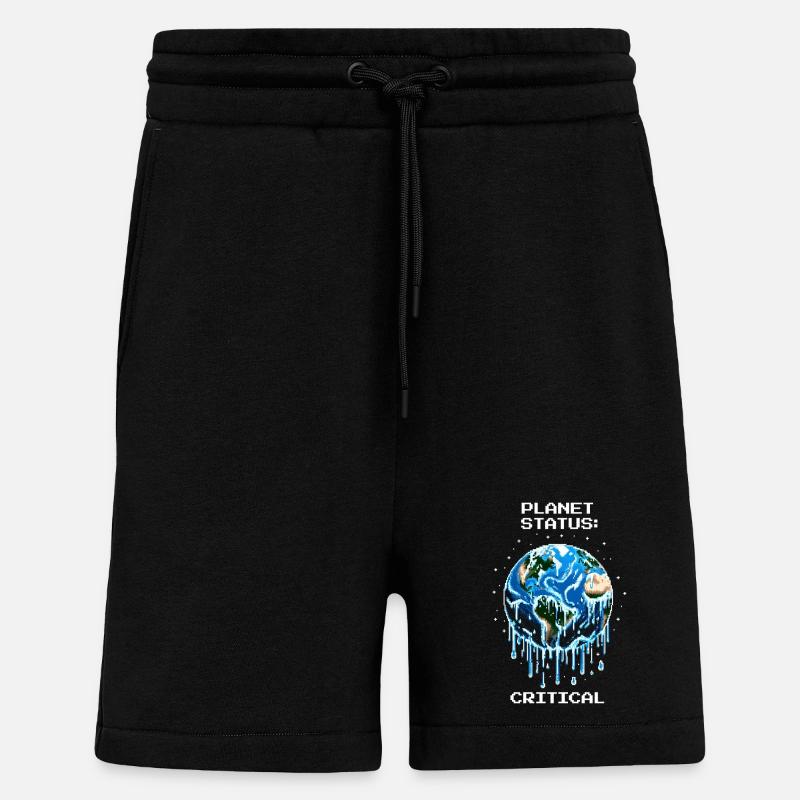 Planet-Status: Kritisch | Klimawandel, Erde - Shorts - made by SPREAD - SOLID BLACK