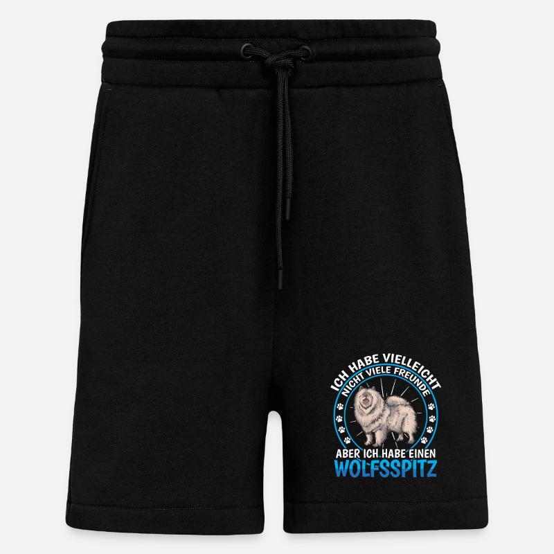 Wolfspitz est un ami allemand Wolfspitz - Short bio décontracté fabriqué en UE - SOLID BLACK