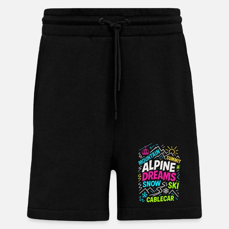 Alpine Dreams | Winter Ski Design - Shorts - made by SPREAD - SOLID BLACK