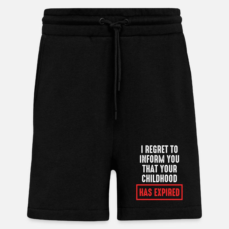 L’enfance a expiré en disant - Short bio décontracté fabriqué en UE - SOLID BLACK