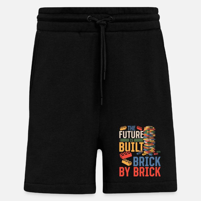 Blocs de construction Enfants Brick Builder - Short bio décontracté fabriqué en UE - SOLID BLACK