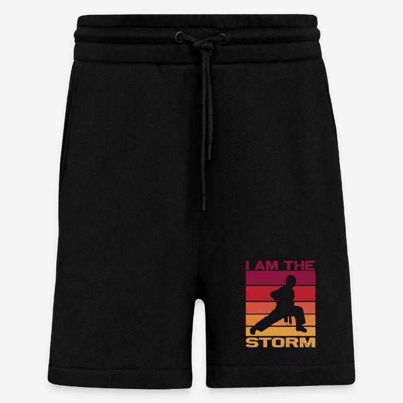Silhouette einen Karatekämpfer - Combat Contact  - Shorts - made by SPREAD - SOLID BLACK