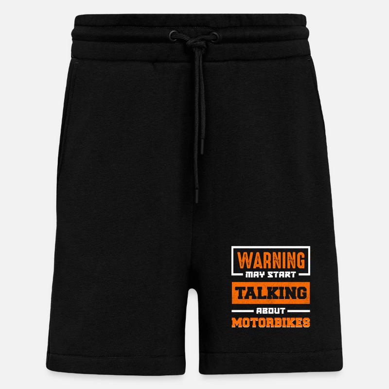 Warning: Start motorcycle talks - Shorts - made by SPREAD - SOLID BLACK