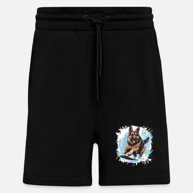 Schäferhund Hund Snowboard - Shorts - made by SPREAD - SOLID BLACK