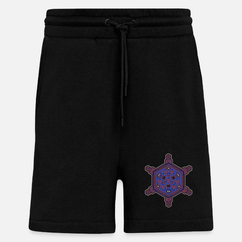 Fraktal Evolution Experience Stern Hexagon Muster - Shorts - made by SPREAD - SOLID BLACK
