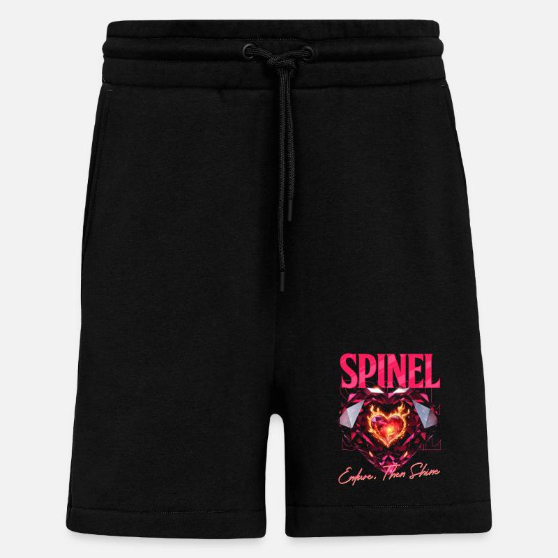 Pierre de naissance Spinelle d’août - Short bio décontracté fabriqué en UE - SOLID BLACK