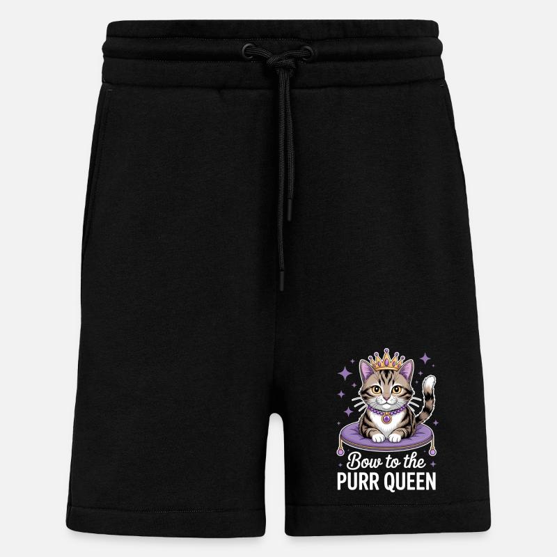 Chat Disant Chat Drôle Chat Cadeau - Short bio décontracté fabriqué en UE - SOLID BLACK